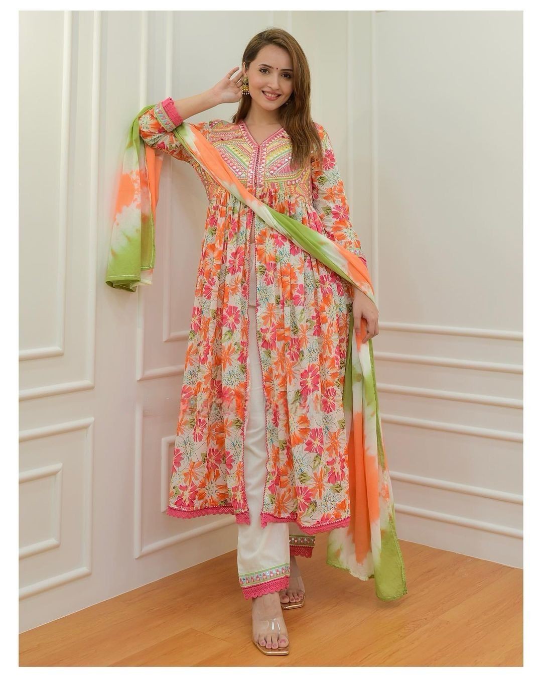 Anarkali gown with Color