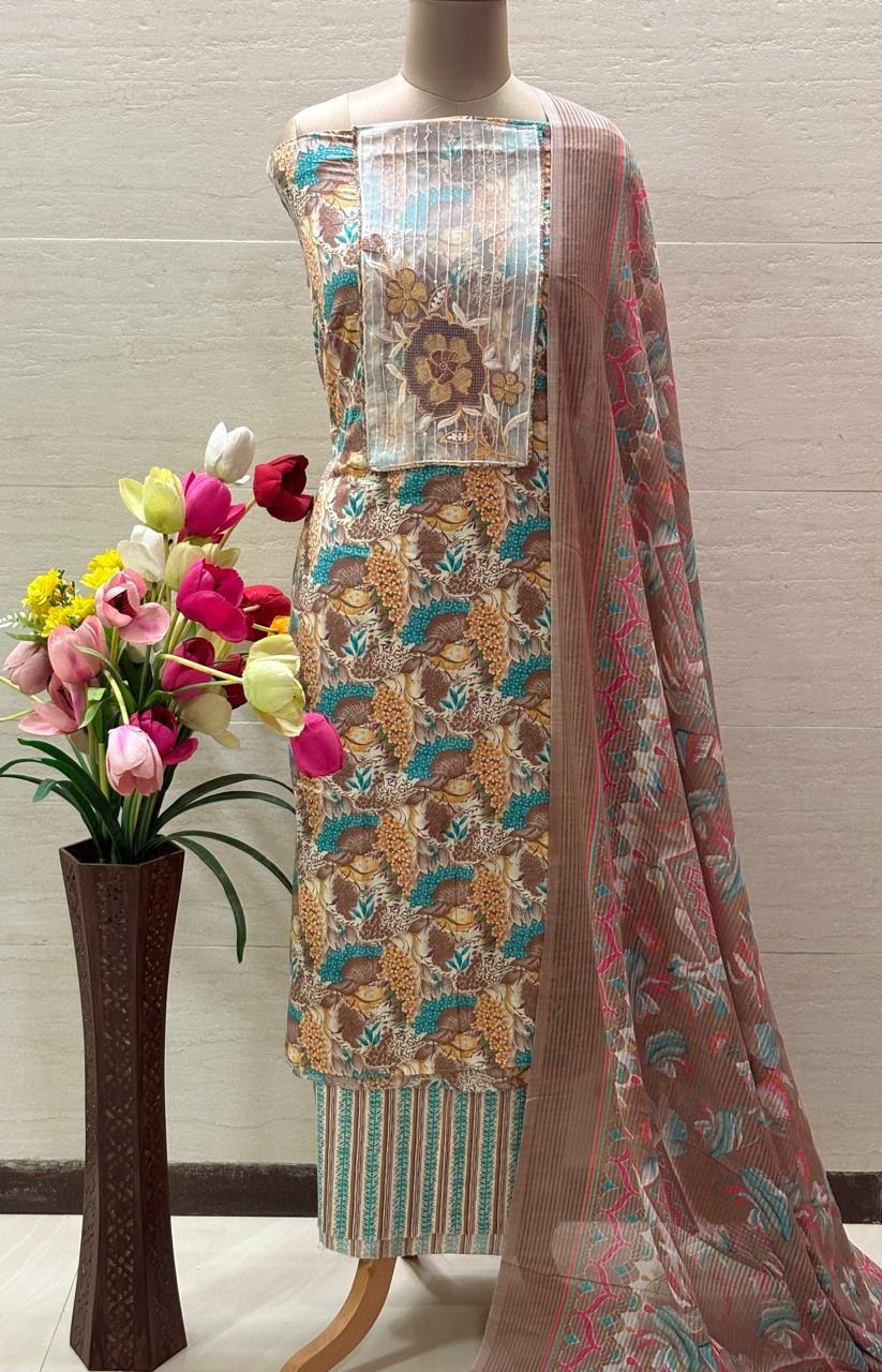 Cotton suit with dupatta