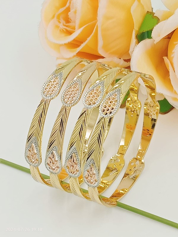 Gold plated tri bangles