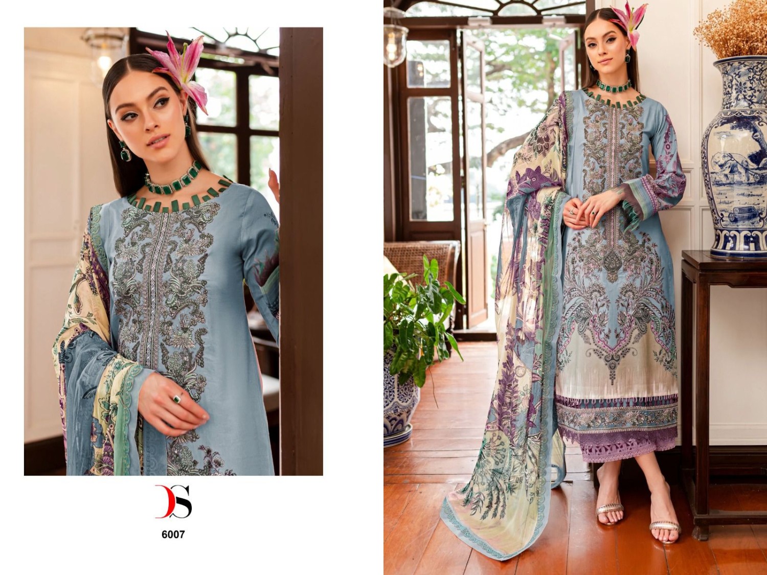 Pure cotton with heavy  patch embroidery suit