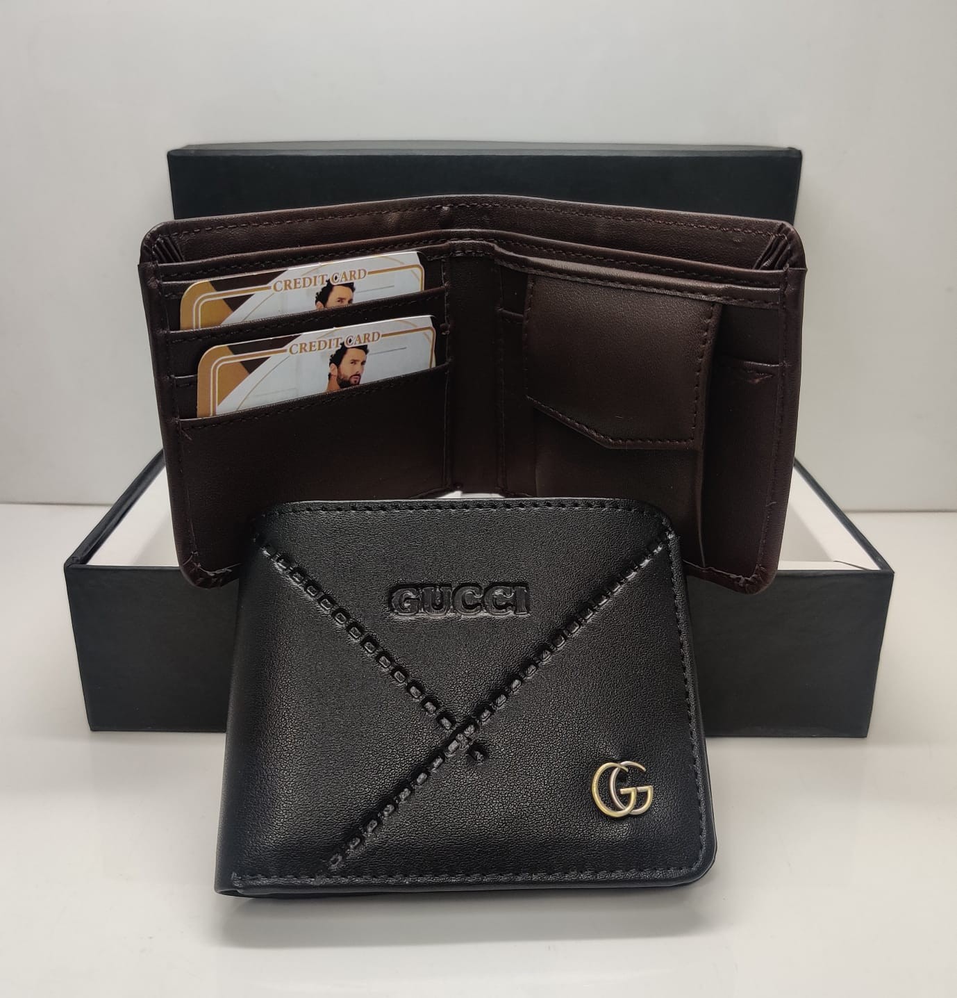 GUCCI COMBO IMPORTED BELT WALLET BLACK & BROWN