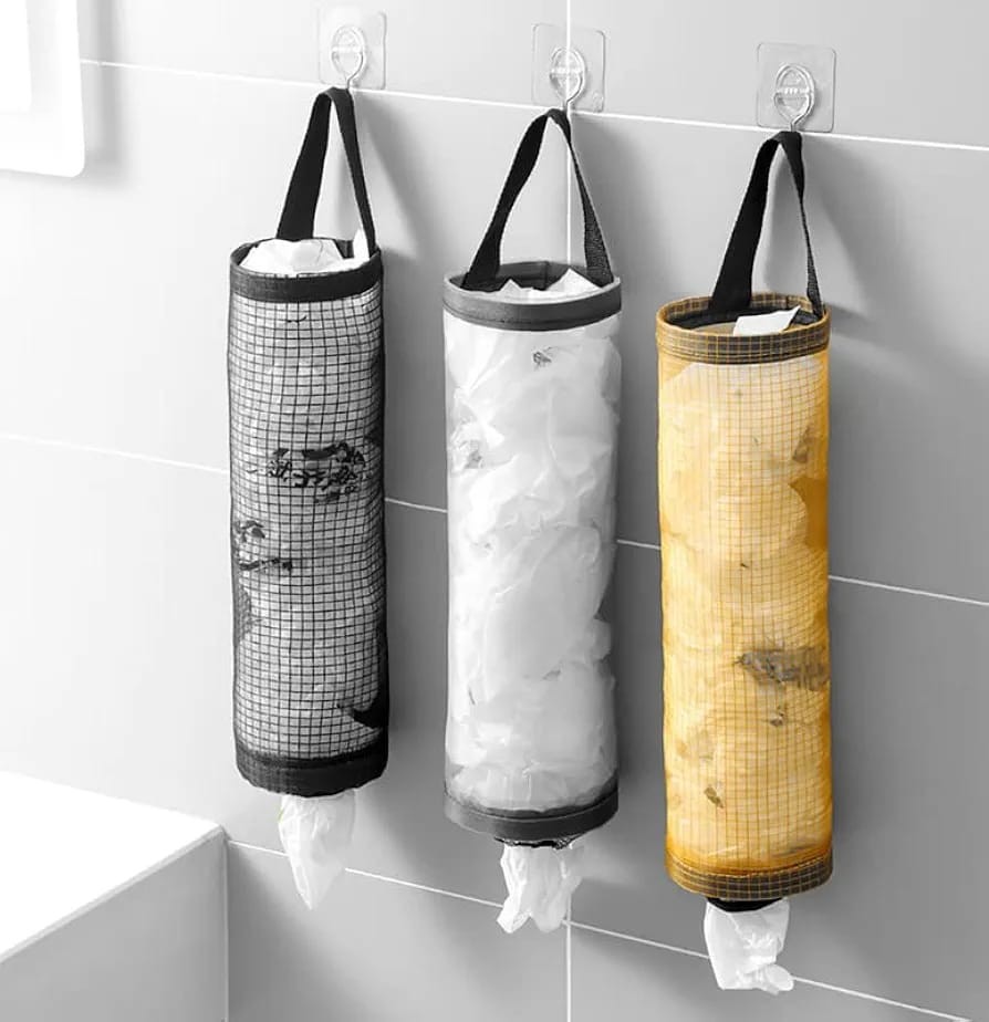 Grocery Bag Storage Wall Mount Mesh Plastic Bags