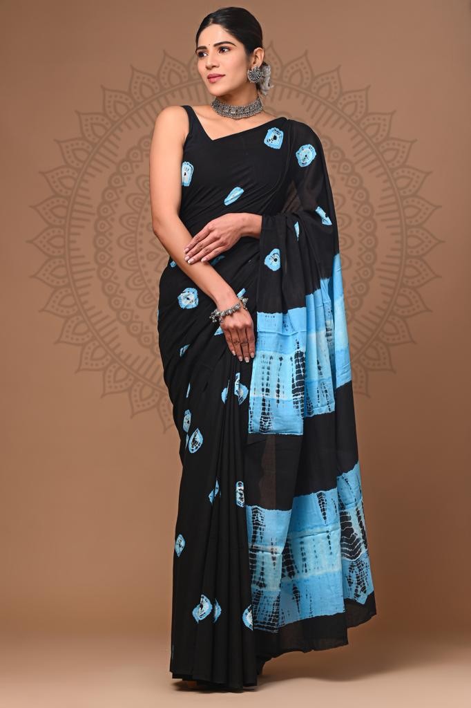 Cotton mulmul saree