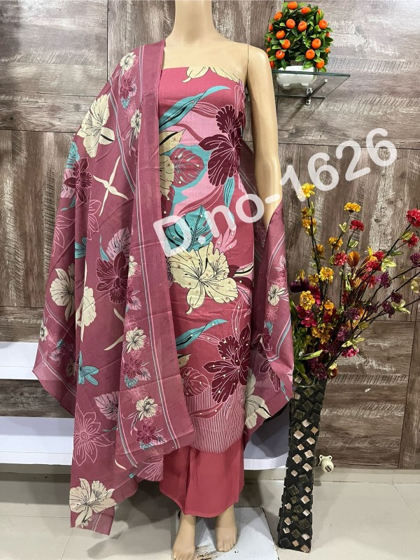 Cotton printed suit with dupatta