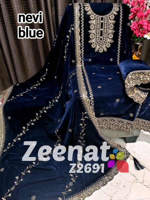 Velvet suit zari work velvet dupatta