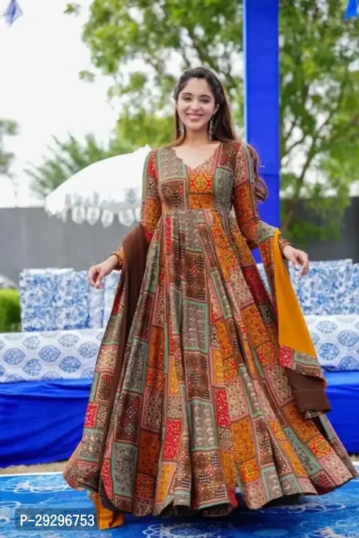 Anarkali kurti with dupatta set