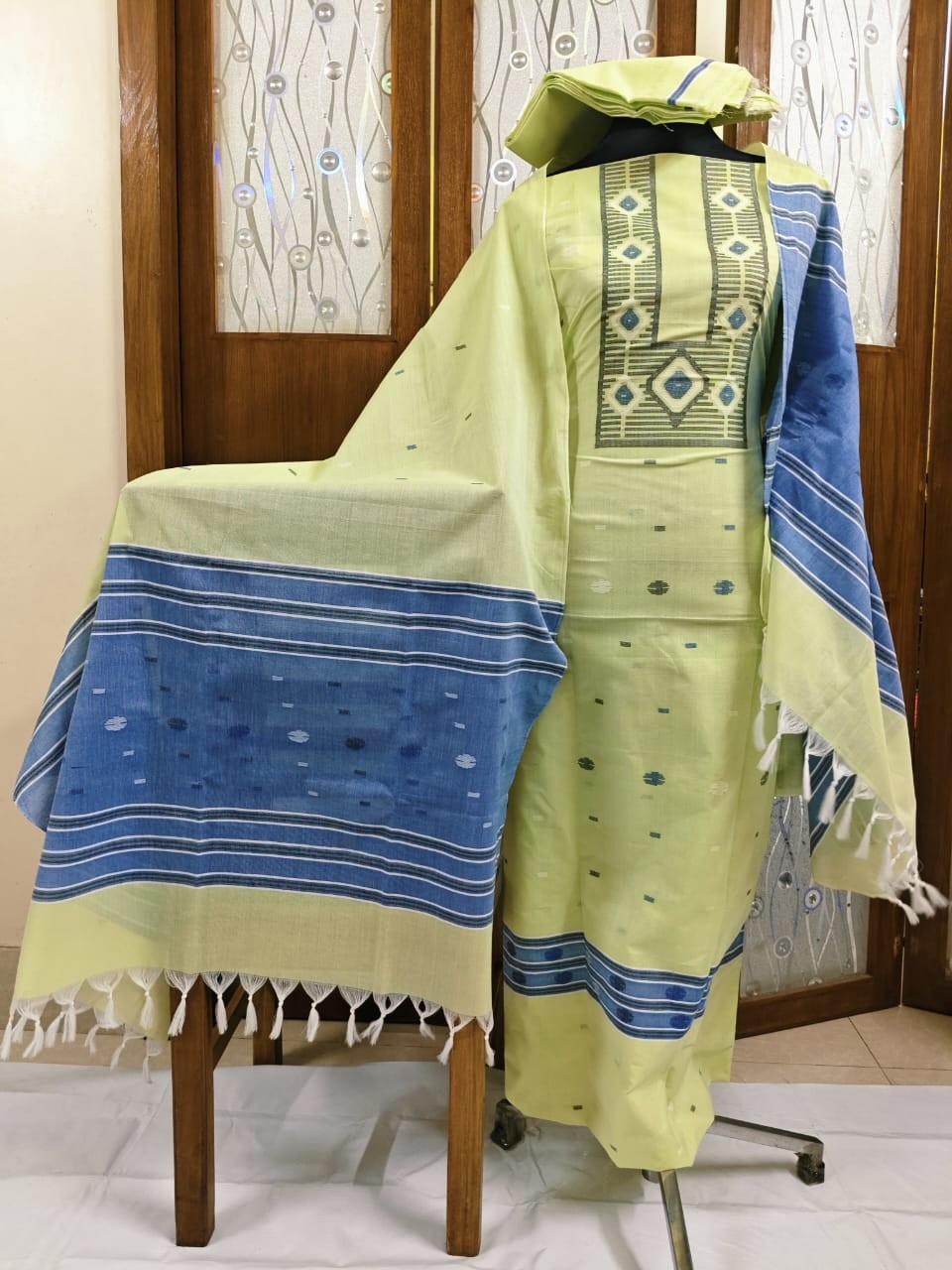 Pure Cotton Jamdani suit with dupatta