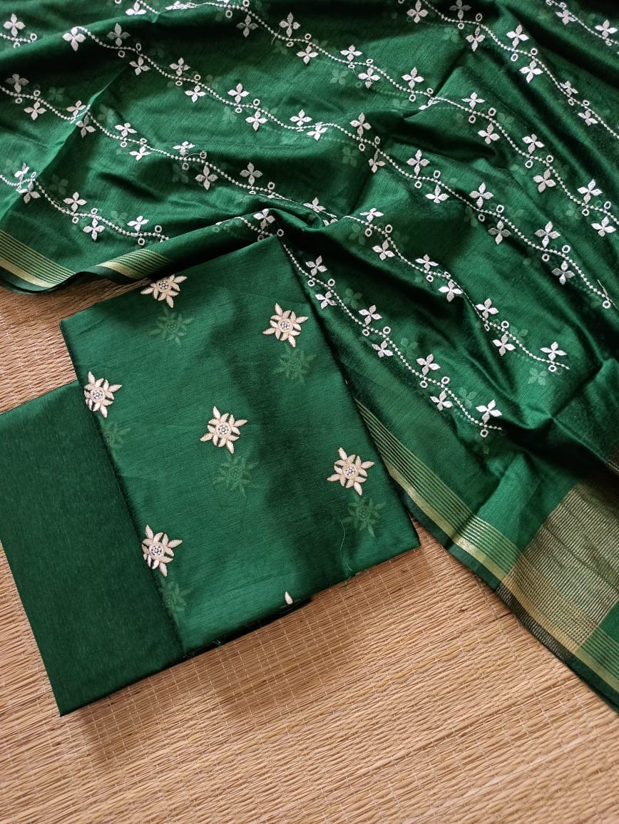 chanderi silk suit with dupatta